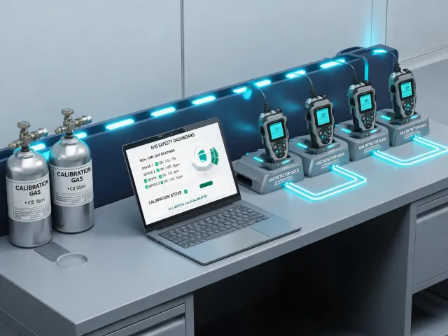 Gas detector docking station service bench
